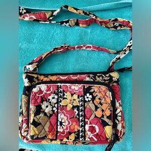 Vera Bradley Red and Black Quilted Crossbody Bag